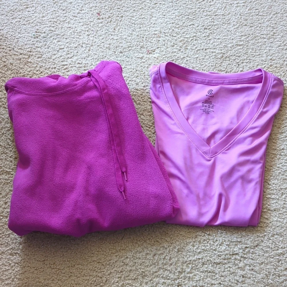 Champion C9 Purple Bundle Cowl Neck Fleece and V Neck Athletic Tops Size XL